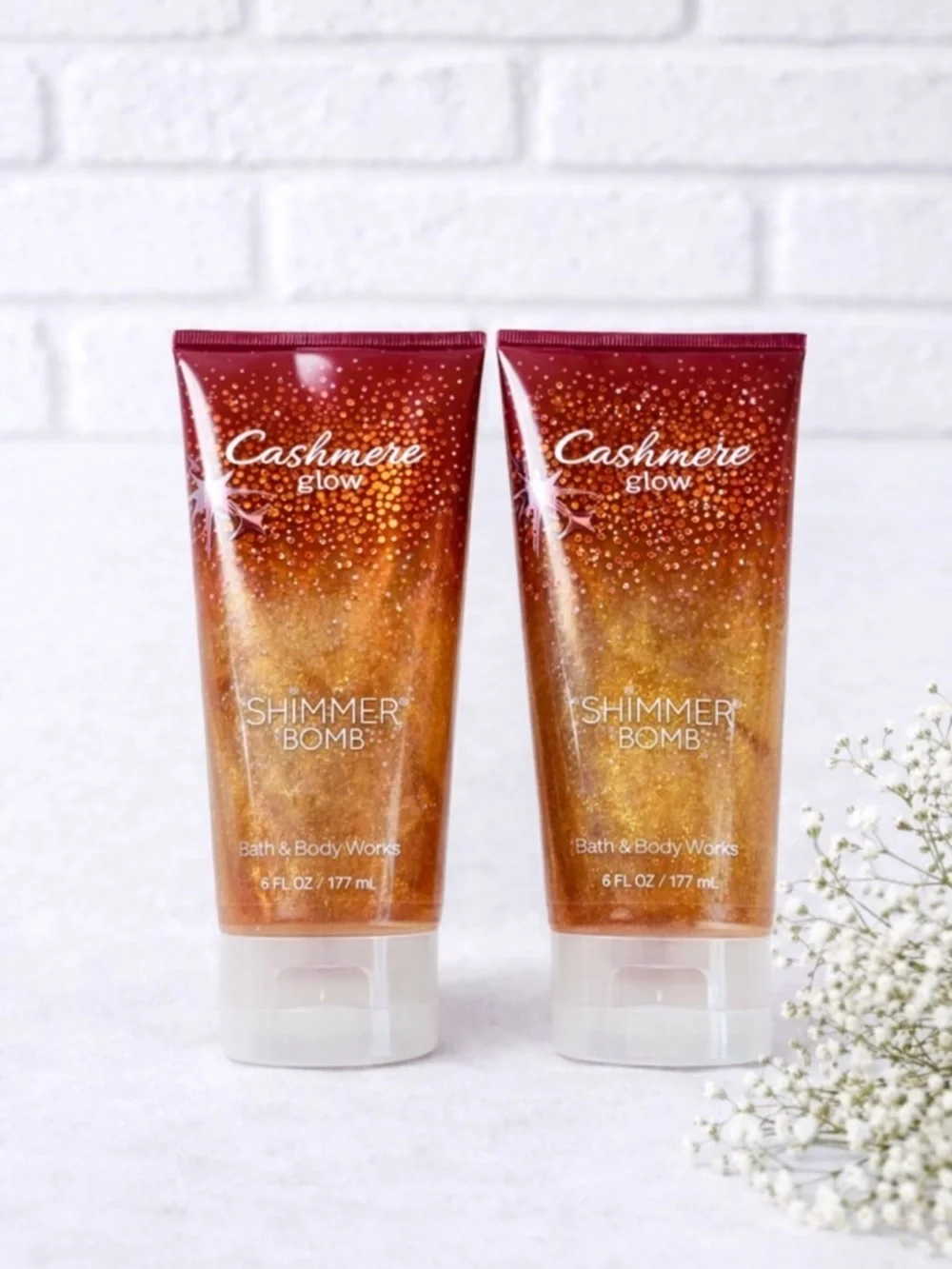 NEW Bath & Body Works Cashmere Glow Shimmer Bomb 6oz x 2 RARE RETIRED